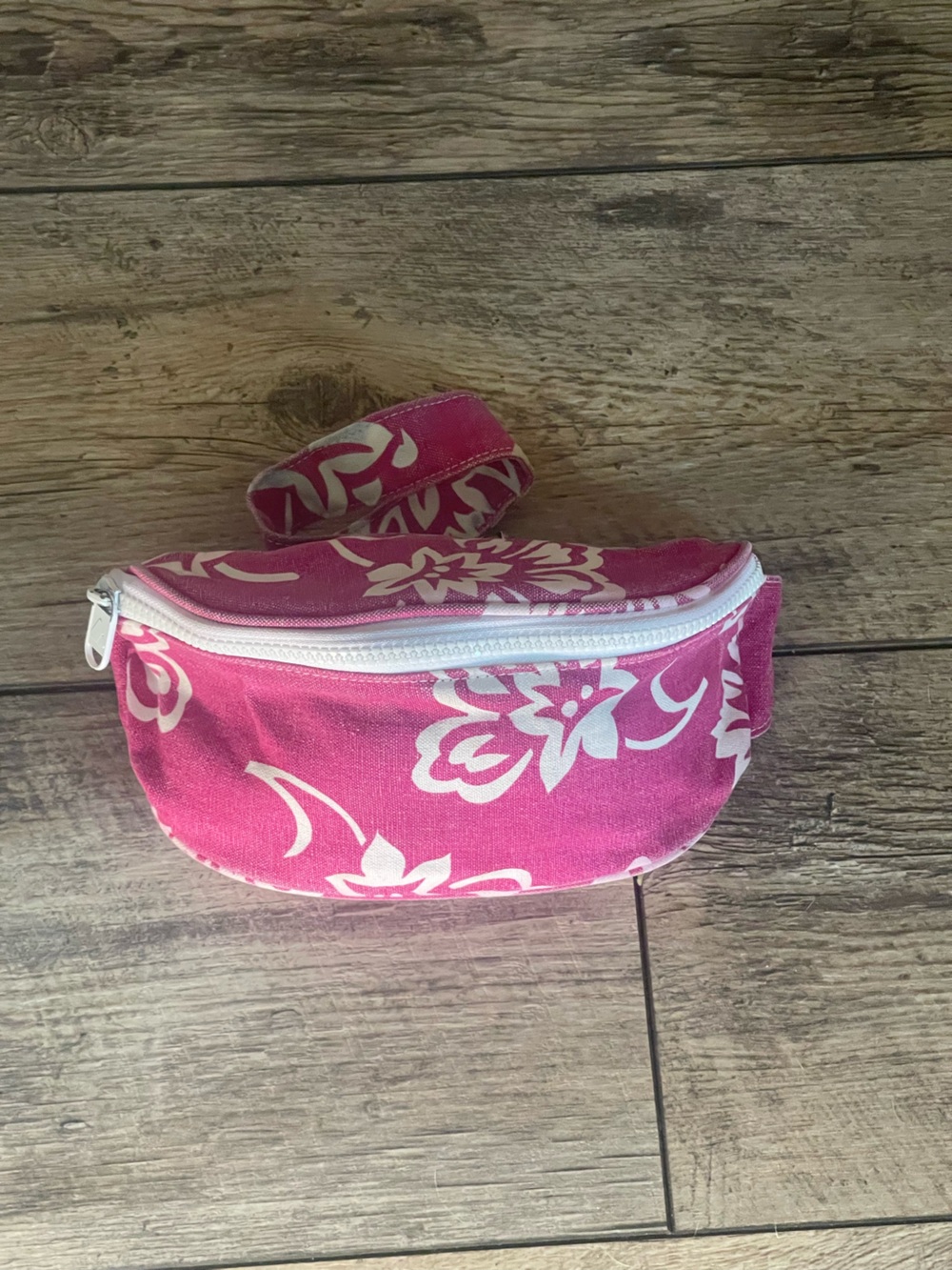 Claiborne Pink and White Floral Crossbody Belt Bag